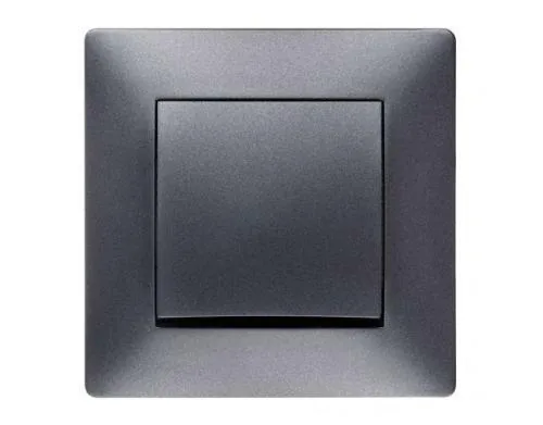 Enchufe Schuko, interruptor de luz, interruptor Volante antracita Inserto + marco + cubierta (interruptor de encendido/apagado 2610-08) de Naka24